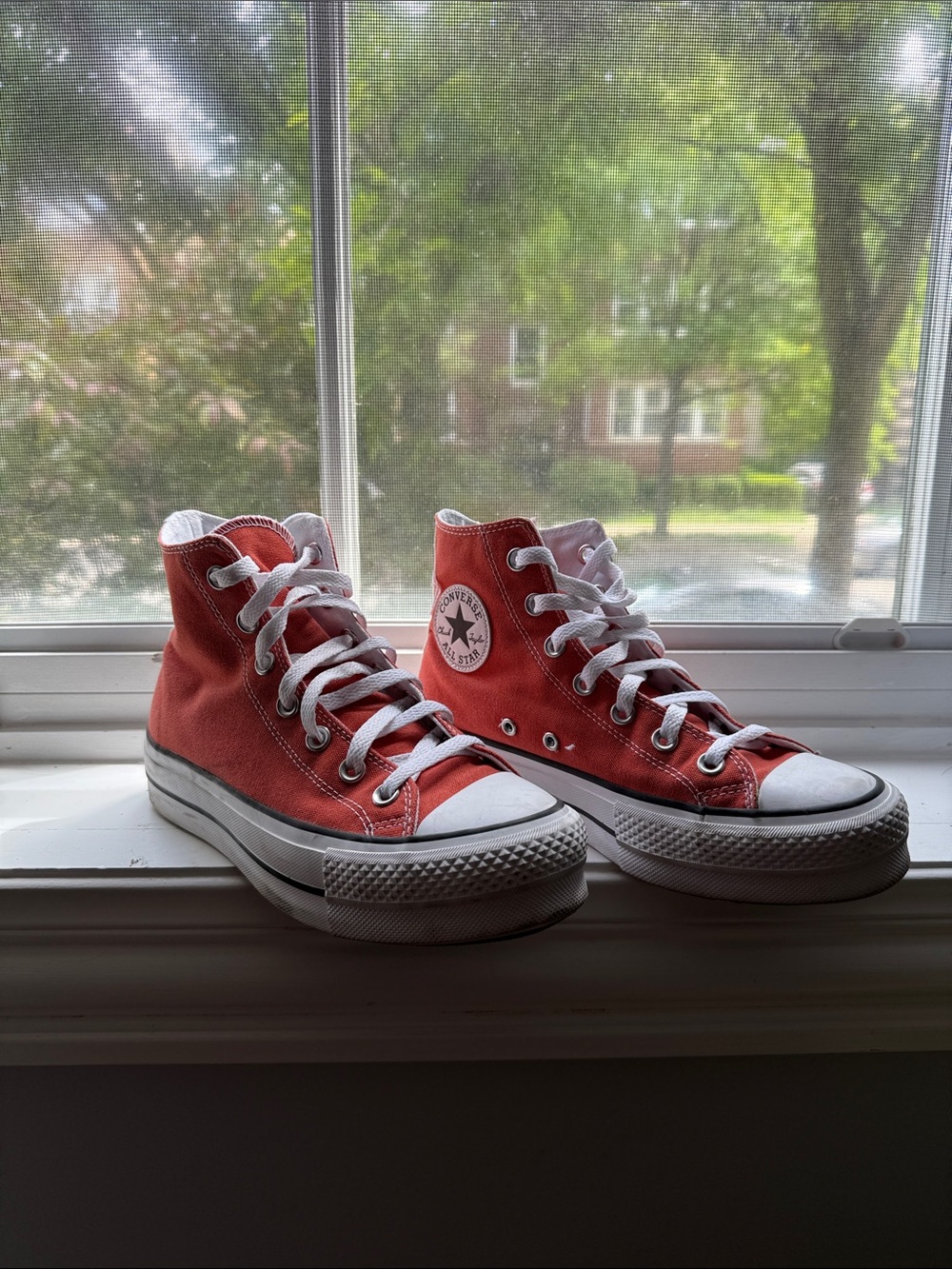 Converse High Top Sneakers in Orange